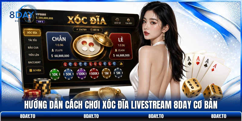Hướng dẫn cách chơi xóc đĩa livestream 8DAY cơ bản